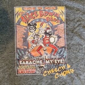 🍁🪴RARE Cheech & Chong Gray Graphic Concert T-Shirt!🎵 LIKE NEW. SZ M🍄